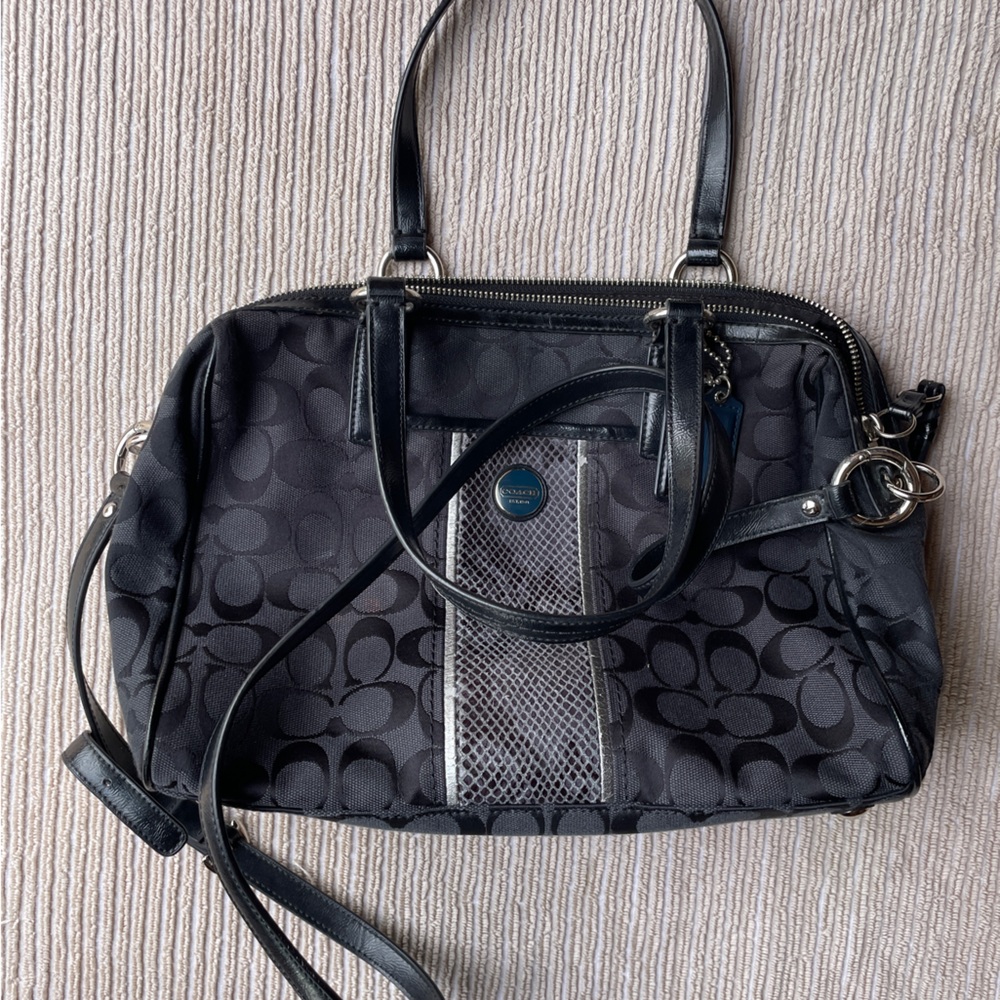 Black Silver Coach Women's Bag